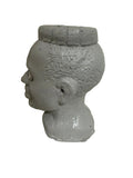 Elegua 7 inch cement statue with cowrie shells for Santeria altar - side view