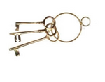 Antique Brass 5 Keys set And Ring