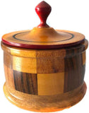 Wooden power box with square man - Polvera orula con cuandros hombre