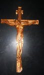 Docena  Cruz de Jesus Cristo 4.5 pulgadas Plastico color madera/ Dz crucifix Jesus Christ Plastic wood color