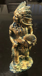 INDIAN STATUE 8 INCHES Bronze color Finish  INDIO ESTATUA DE 8" PINTADA A MANO color Bronze